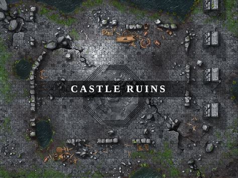 fortress battlemap|fortress ruins battle map.